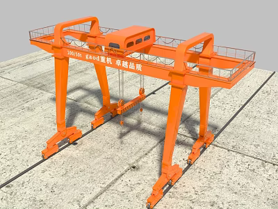 Industrial Gantry Crane LHM420 Orange Made in China Heavy Duty Lifting Equipment 3d model