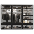 Glass metal multi-function wardrobe 3d model