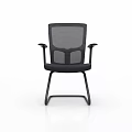 Two Black Office Chairs With Mesh Back Armrests Different Bases Wheels And Fixed Frame 3d model