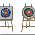 Standard and Woven Archery Targets on Wooden Tripod Stand for Sports Training Equipment