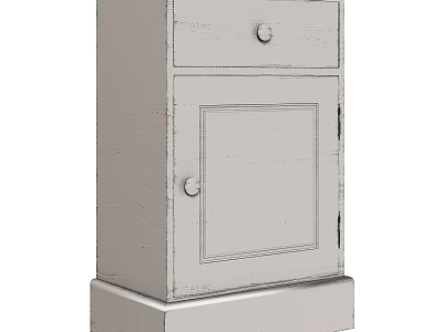 Minimalist Wooden Nightstand With Drawer Cabinet Storage And Stable Base Design Structure 3d model