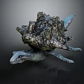 Mythical Fantasy Turtle Creature With Rock Like Shell And Webbed Limbs Features 3d model