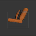 Stylish Modern Orange Accent Chair With Black Metal Frame Soft Cushion And Pillow
