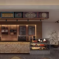 Modern Restaurant Interior Featuring Spacious Dining Area Wooden Tables Large Windows And Green Plants