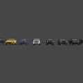 Various Colored Cars Parked In A Row With Different Models And Styles