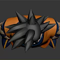 3D Dragon Ball Character Model With Orange Outfit Blue Belt And Black Hair