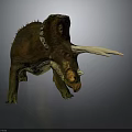Realistic 3D Triceratops Dinosaur Character With Large Horns And Facial Frill