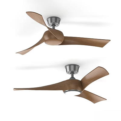 Modern Wooden Blade Ceiling Fans With Metal Base For Home Ventilation 3d model