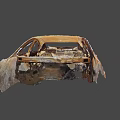 Rusted Damaged Car Body Wreckage After Accident With Corroded Exterior And Broken Parts