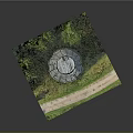 Gray Multi Story Tower Model With Green Trees Grassland And Dirt Path