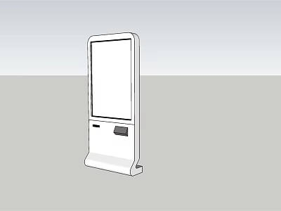 Public Facility Interactive Kiosk With Large Touch Screen And User Interface 3d model