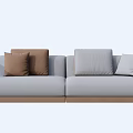 Modern Two Seater Sofa With Gray Fabric Wooden Frame Brown And Light Gray Pillows