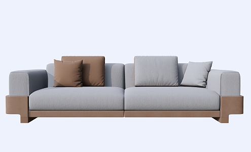 Italian minimalist double sofa 3d model