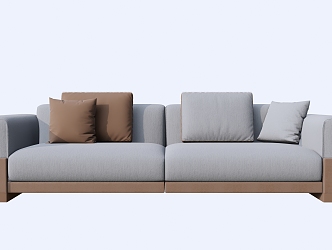 Italian minimalist double sofa 3d model