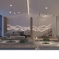 Modern Hotel Guest Room Interior With Decorative Wall Sofa And Floor to Ceiling Window