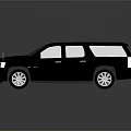 Black GMC SUV With Chrome Grille Silver Wheels And Shiny Body