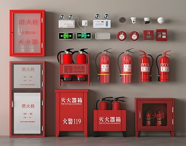 Fire Extinguisher Fire Hydrant Fire Station Exit Alarm Fire Lighting 3d model