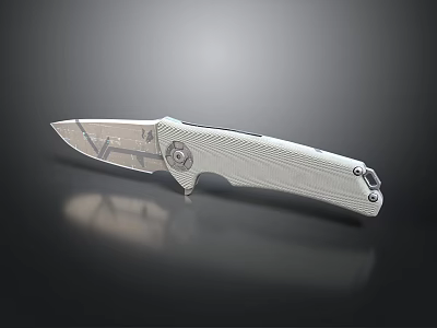 Modern Folding Knife With Carbon Fiber Handle And Tactical Blade Design 3d model