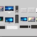 Modern Computer Display With Monitors Desktop Towers Laptops Keyboards And Mice 3d model