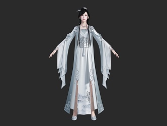 PBR Hanfu Beauty Ancient Suit Female Chivalry Ancient Suit Beauty Ancient Style Royal Sister Little Sister Girl Senior Sister Ancient Martial Arts Sister Ancient Martial Arts Sister 3d model