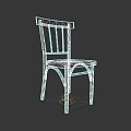Classic Wooden Dining Chair With Slatted Backrest And Curved Legs Design