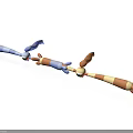 Long Articulated Toy Structure With Blue Orange Segments And Joints