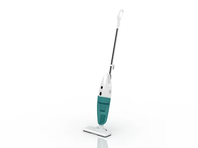 Upright Green And White Vacuum Cleaner As Essential Household Cleaning Appliance 3d model
