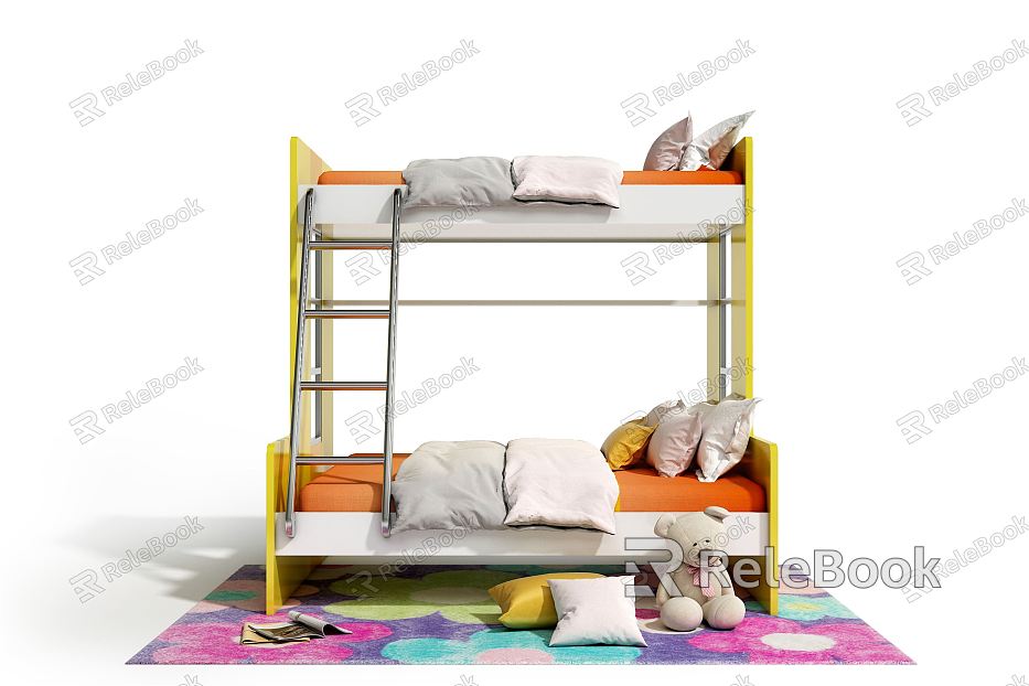 Modern bed-and-bed children's high-low bed model