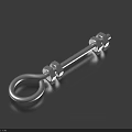 Shiny Industrial Metal Bolt With Eyelet Ring And Double Nuts Design