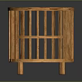 Round Wooden Side Table With Two Tier Shelf And Natural Wood Grain Circular Design