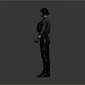 3D Male Character Model with Dark Jacket Pants and Gloves Standing Pose 3d model