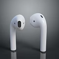 Pair of White Wireless Earbuds With In Ear Design And Microphone Holes