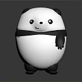 Modern game character panda animal cartoon panda animation panda 3d model