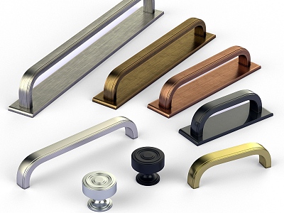 Metal door handle stainless steel door handle hardware 3d model