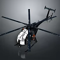 Space Exploration Helicopter Model With White Body And Black Rotor Parts