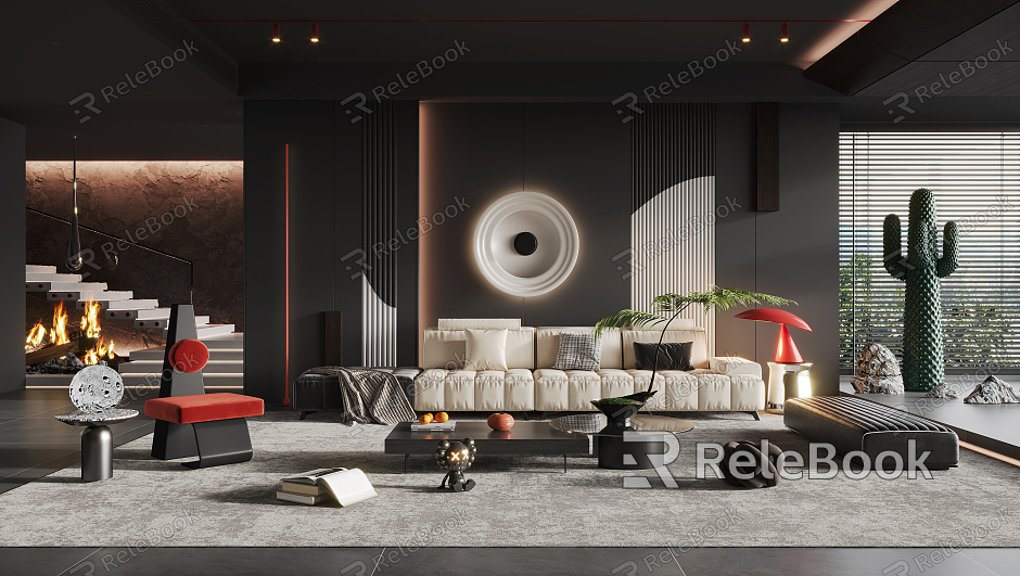 Modern Living Room Dark Living Room model