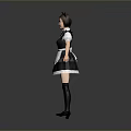 Cute Maid Outfit With Apron Headband And Black White Dress For Daily Use