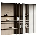 Modern Wooden Decorative Cabinet With Shelves For Books And Decor