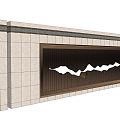 New Chinese style landscape wall 3d model