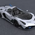 White Convertible Sports Car With Blue Accents