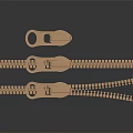 Copper Colored Metal Zippers With Unique Slider Designs And Fine Teeth Details