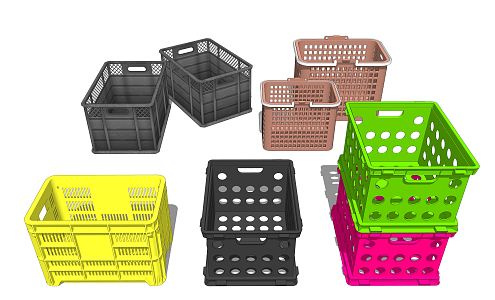 Modern Storage Basket Plastic Basket 3d model