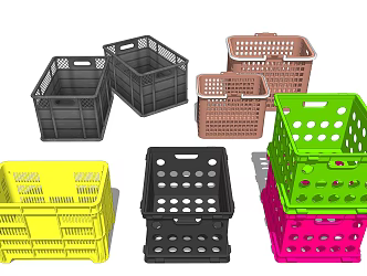 Modern Storage Basket Plastic Basket 3d model