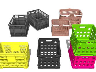 Modern Storage Basket Plastic Basket 3d model