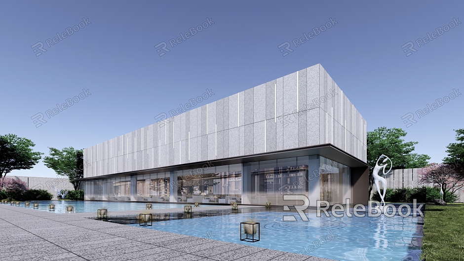 Modern Sales Office Architecture Exhibition Hall Architecture Art Gallery Architecture model