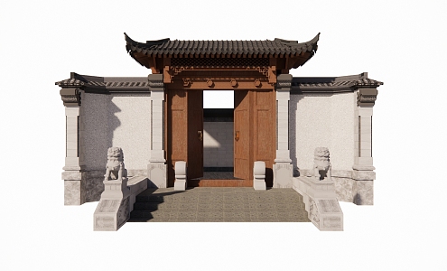 Chinese Gate Entrance Gate 3d model