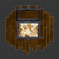 Open Wooden Treasure Chest Filled With Gold Coins And Jewels On Planks