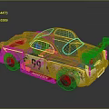 Vintage Modified Race Car In Turquoise And White With Number 99 And Rear Spoiler