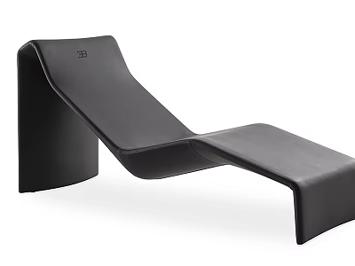 Black Leather Lounge Chair with Modern Sleek Curved Design and Comfortable Shape 3d model