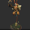 Mythical Character With Butterfly Creature Ornate Headdress Golden Staff And Feather Decorations